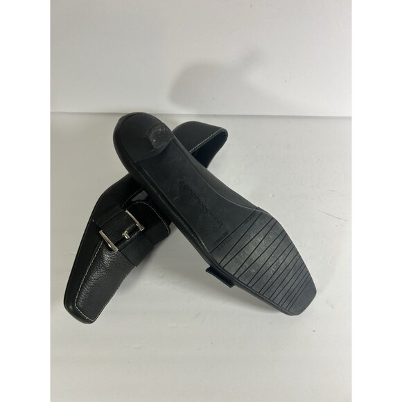 VTG Y2K Stuart Weitzman Black Leather Square Toe Kitten Heels Pumps - Picture 7 of 7